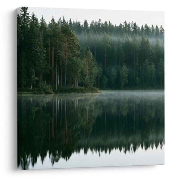 Quadro su tela – Bruma mattutina sul lago
