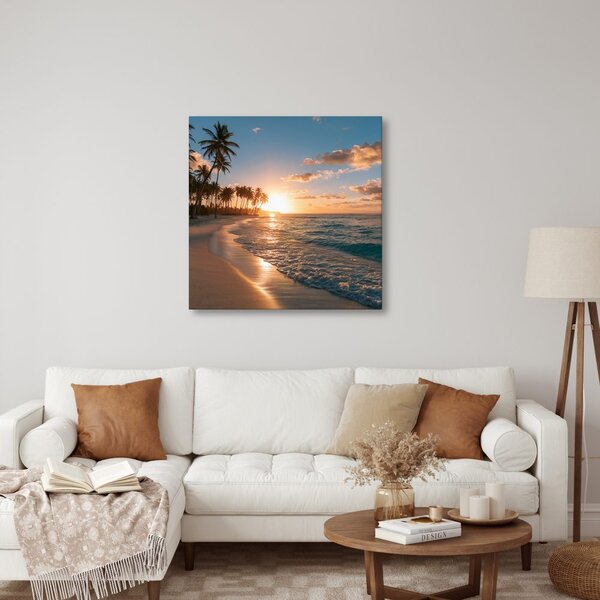 Quadro su tela – Palme sulla costa marina