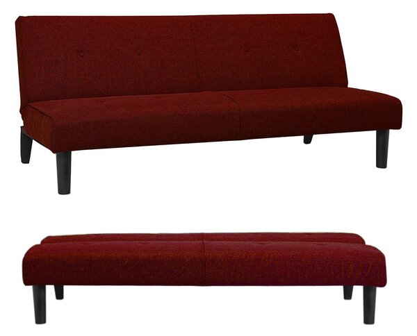 Divano Letto Prontoletto Click Clack Rivestimento in Tessuto Rosso Oliver