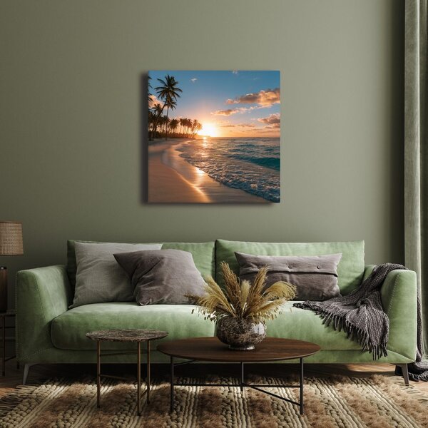 Quadro su tela – Palme sulla costa marina