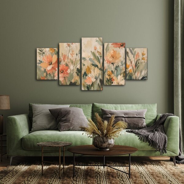 Quadri 5 pezzi – Delicati fiori di campo