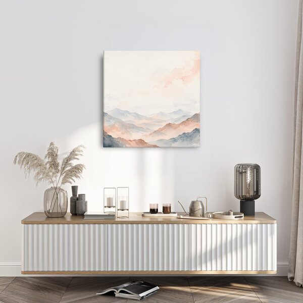 Quadro su tela – Delicato paesaggio montano all’alba