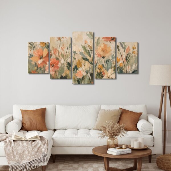 Quadri 5 pezzi – Delicati fiori di campo