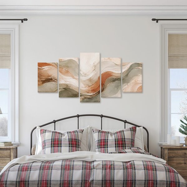 Quadri 5 pezzi – Onde astratte delicate