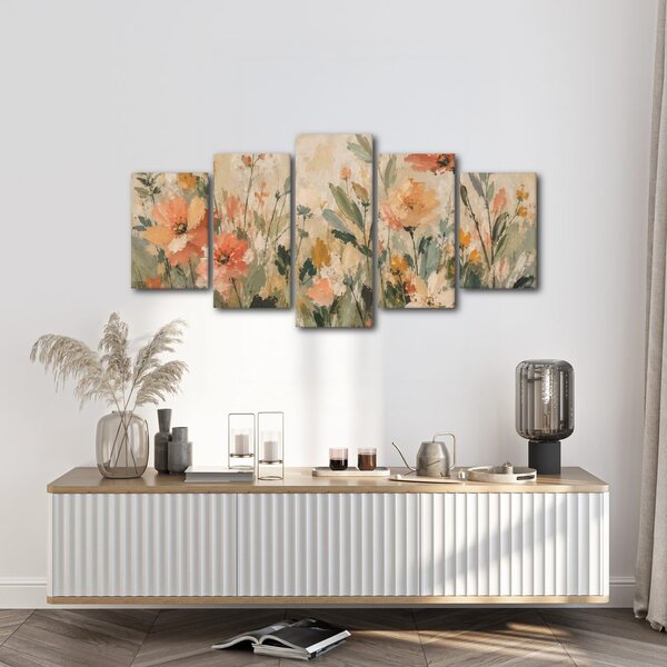 Quadri 5 pezzi – Delicati fiori di campo