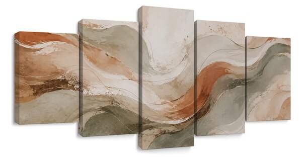 Quadri 5 pezzi – Onde astratte delicate