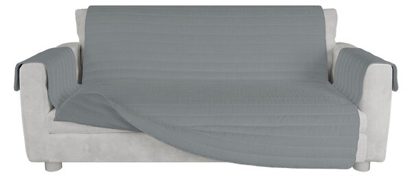 Copridivano Trapuntato 2 Posti in Microfibra Grigio Chiaro