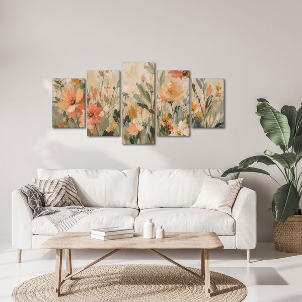 Quadri 5 pezzi – Delicati fiori di campo