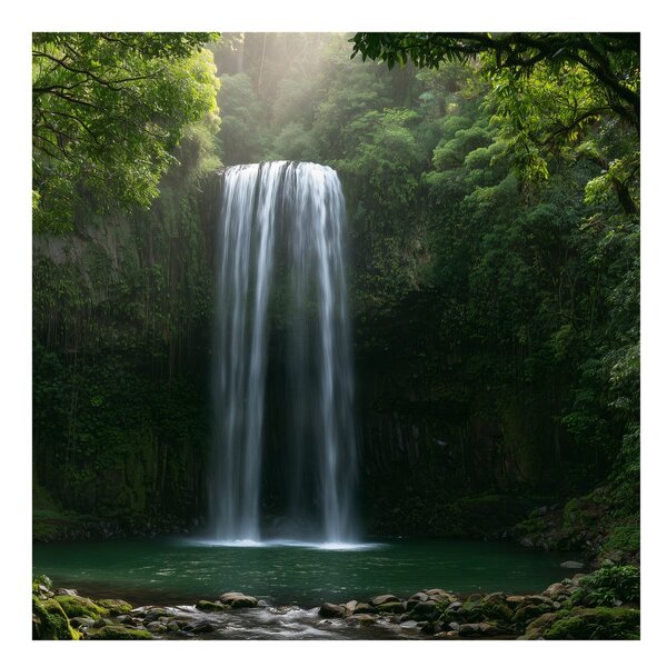 Quadro su tela – Cascata nella giungla lussureggiante