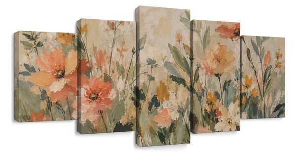 Quadri 5 pezzi – Delicati fiori di campo