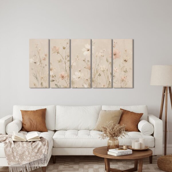 Quadri 5 pezzi – Delicati fiori di campo