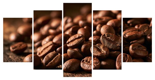 Quadri 5 pezzi – Chicchi di caffè tostati