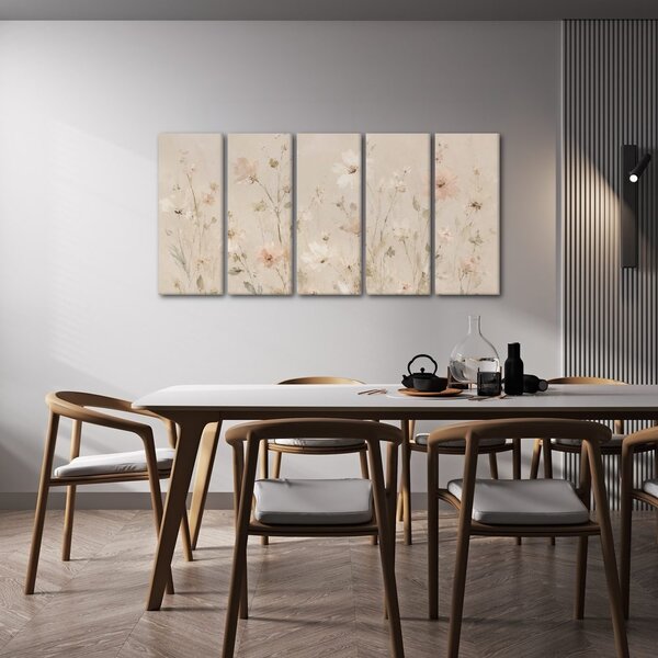 Quadri 5 pezzi – Delicati fiori di campo