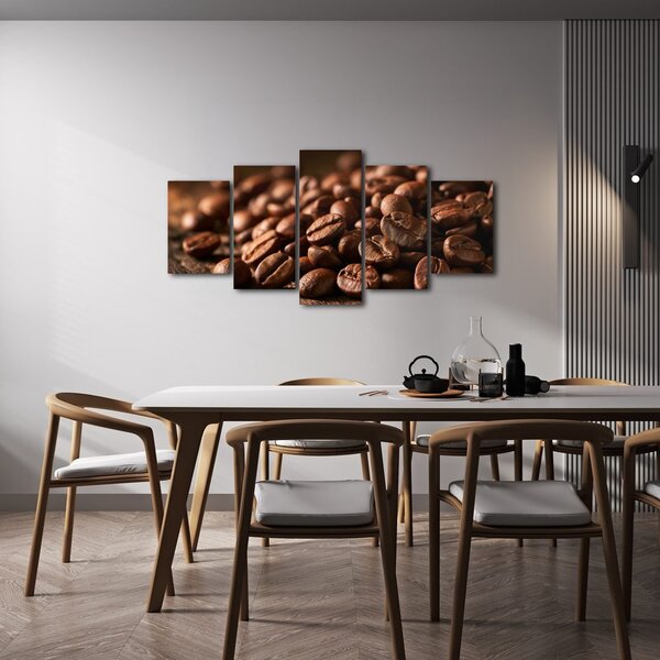 Quadri 5 pezzi – Chicchi di caffè tostati