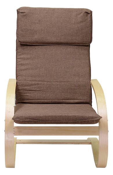 Poltrona in Tessuto e Legno con Cuscino 67x82xH94cm Marrone