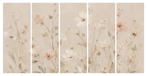 Quadri 5 pezzi – Delicati fiori di campo