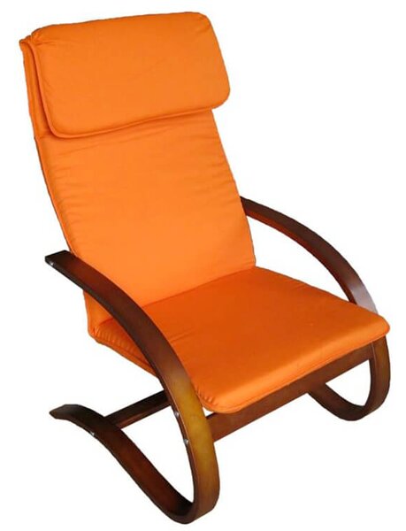 Poltrona in Tessuto e Legno 67x78xH100cm Terracotta