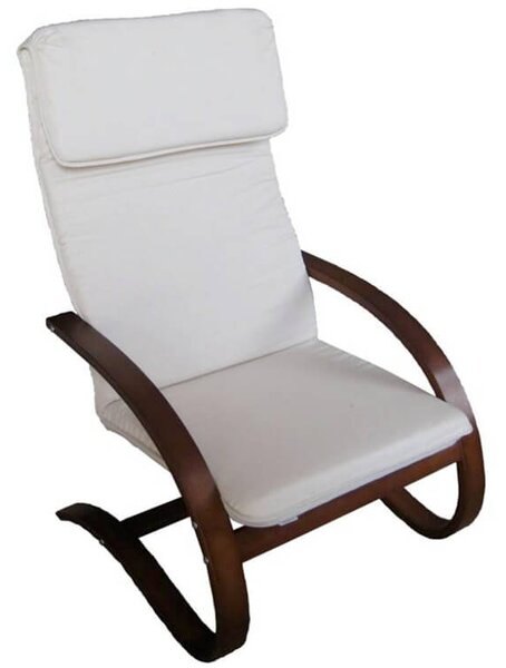 Poltrona in Tessuto e Legno 67x78xH100cm Bianco