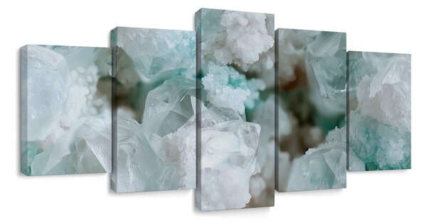 Quadri 5 pezzi – Cristalli di ghiaccio turchesi