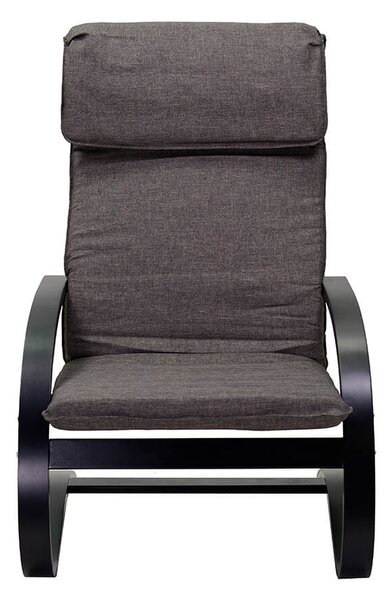 Poltrona in Tessuto e Legno con Cuscino 67x82xH94cm Grigio