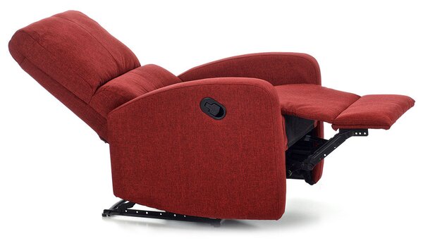 Poltrona Relax Reclinabile Manuale in Tessuto Fiorella Rossa