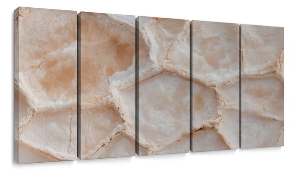 Quadri 5 pezzi – Struttura beige dell’onice