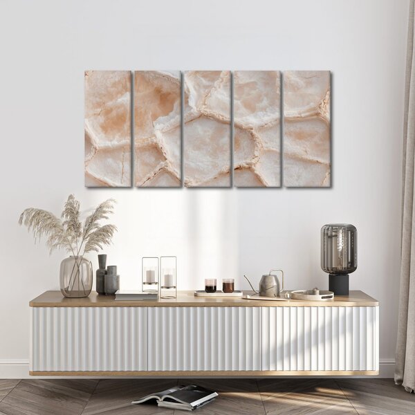 Quadri 5 pezzi – Struttura beige dell’onice
