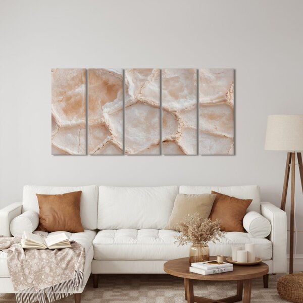 Quadri 5 pezzi – Struttura beige dell’onice