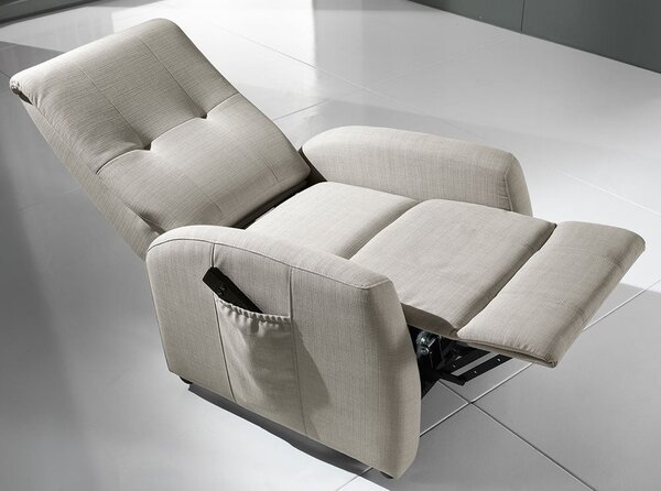 Poltrona Alzapersona Elettrica 1 Motore in Tessuto Moja Elizabeth Grigio Light