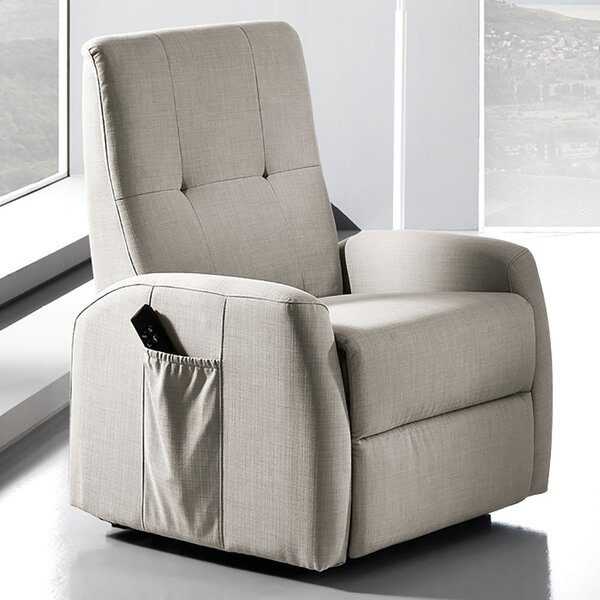 Poltrona Alzapersona Elettrica 2 Motori in Tessuto Moja Elizabeth Lux Grigio Light