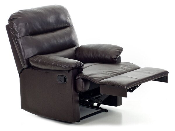 Poltrona Relax Reclinabile Manuale in Similpelle Mara Marrone