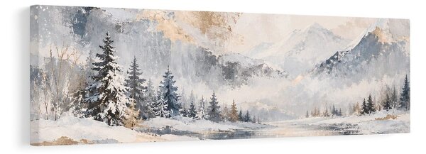 Quadro su tela – Valle nebbiosa nel paesaggio invernale