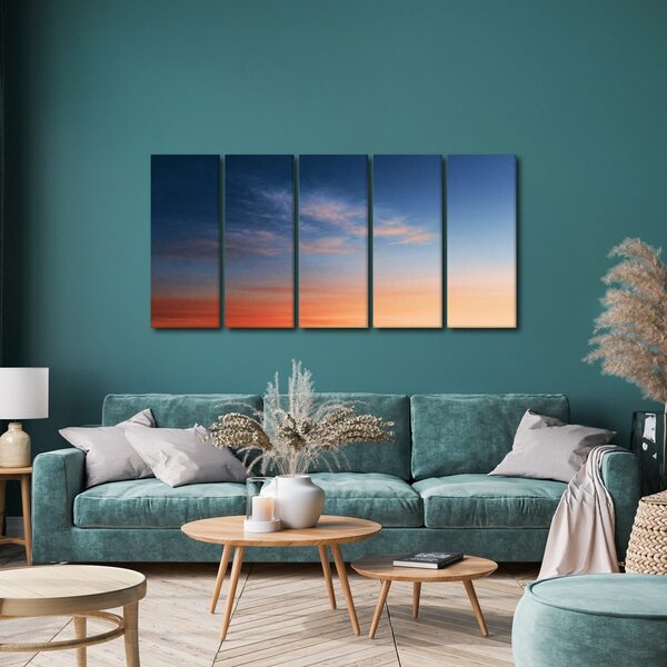 Quadri 5 pezzi – Cielo serale dai mille colori