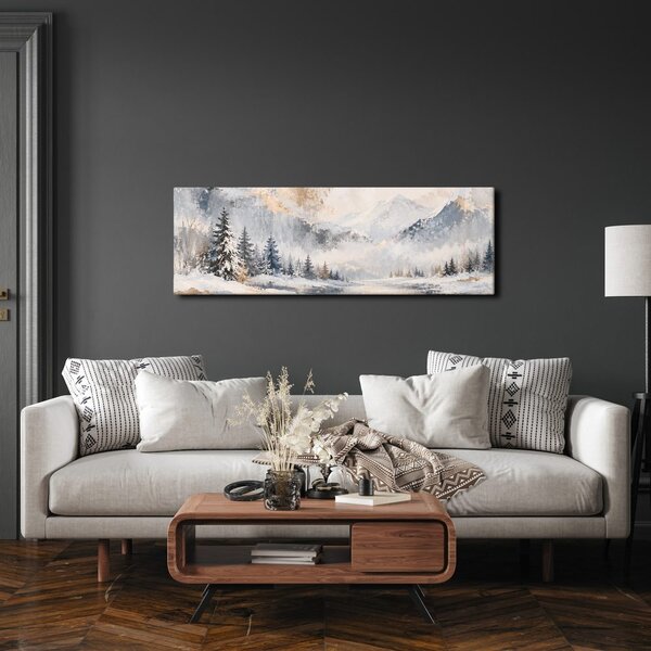 Quadro su tela – Valle nebbiosa nel paesaggio invernale