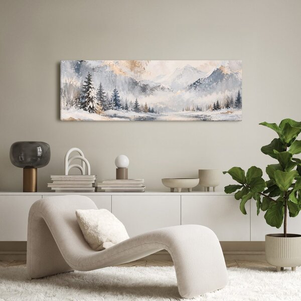 Quadro su tela – Valle nebbiosa nel paesaggio invernale