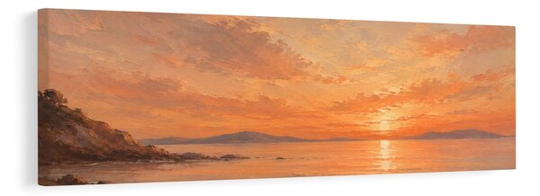 Quadro su tela – Cielo dorato sulla costa