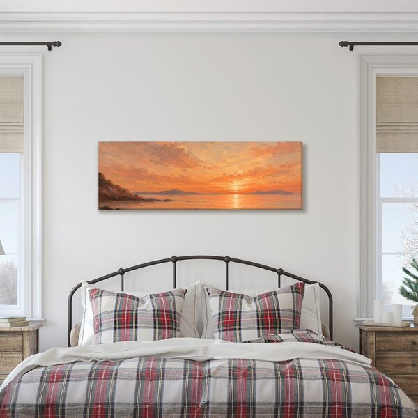 Quadro su tela – Cielo dorato sulla costa