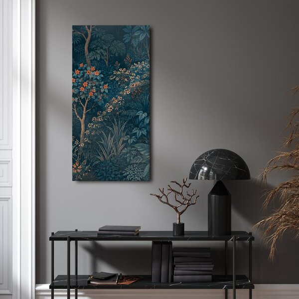 Quadro su tela – Giungla esotica nei toni del blu