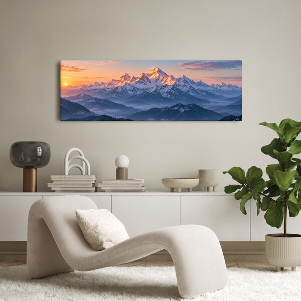 Quadro su tela – Panorama alpino all’alba