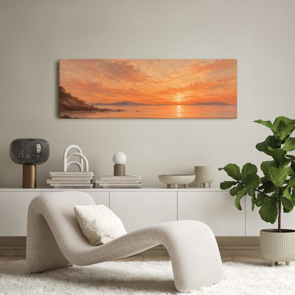 Quadro su tela – Cielo dorato sulla costa
