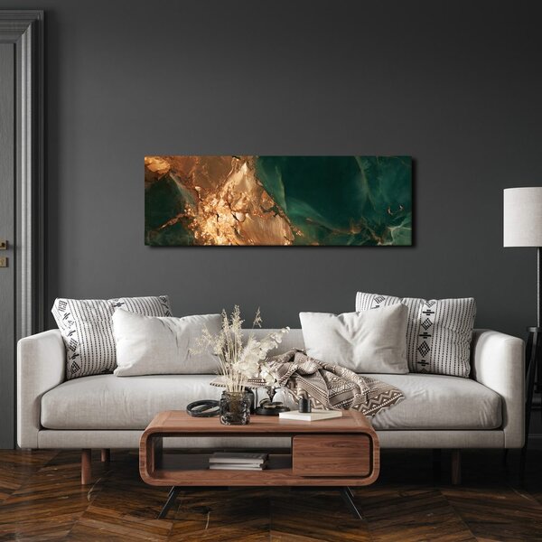 Quadro su tela – Texture dorata di lusso con turchese