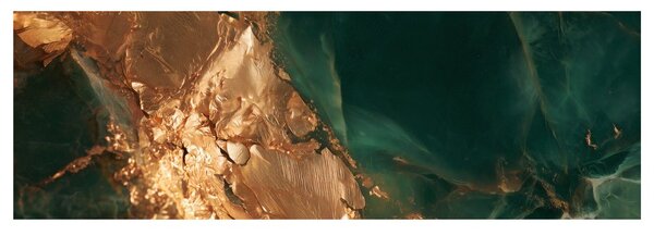 Quadro su tela – Texture dorata di lusso con turchese