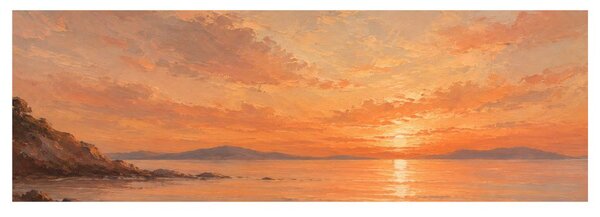 Quadro su tela – Cielo dorato sulla costa