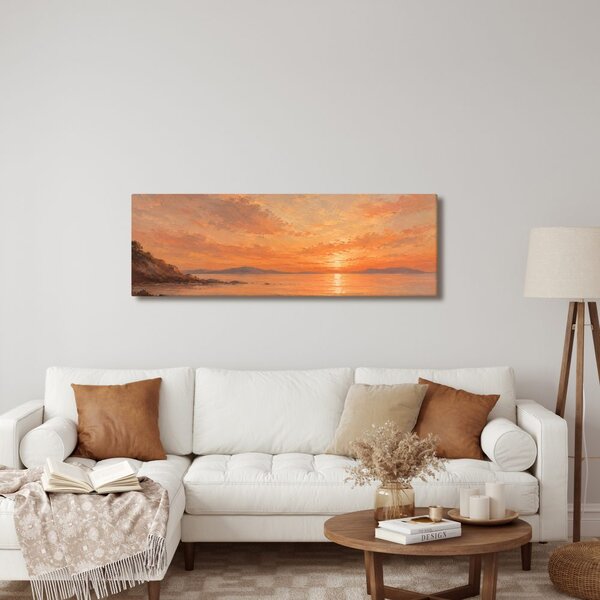 Quadro su tela – Cielo dorato sulla costa