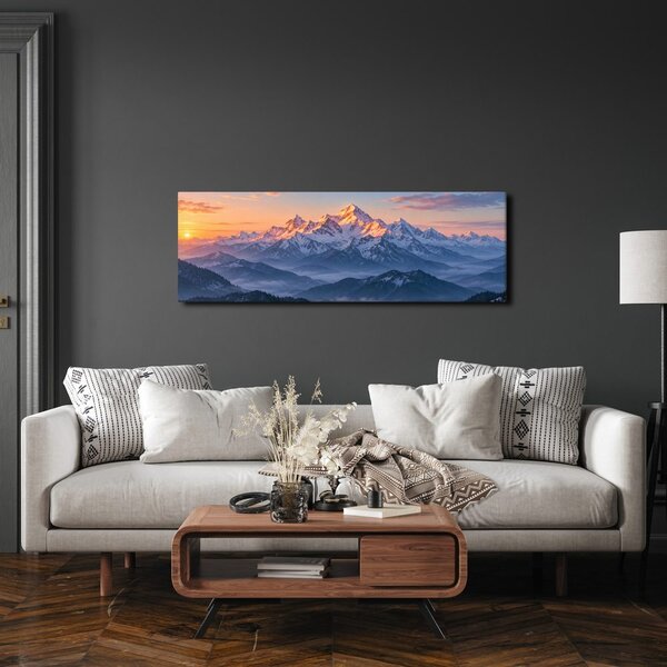 Quadro su tela – Panorama alpino all’alba