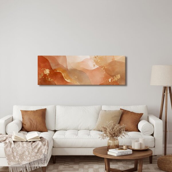 Quadro su tela – Curve stratificate nella palette beige