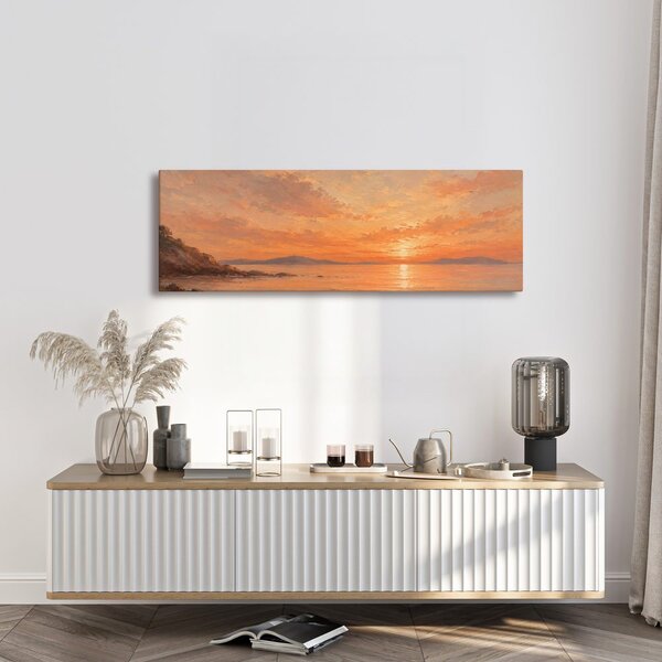 Quadro su tela – Cielo dorato sulla costa
