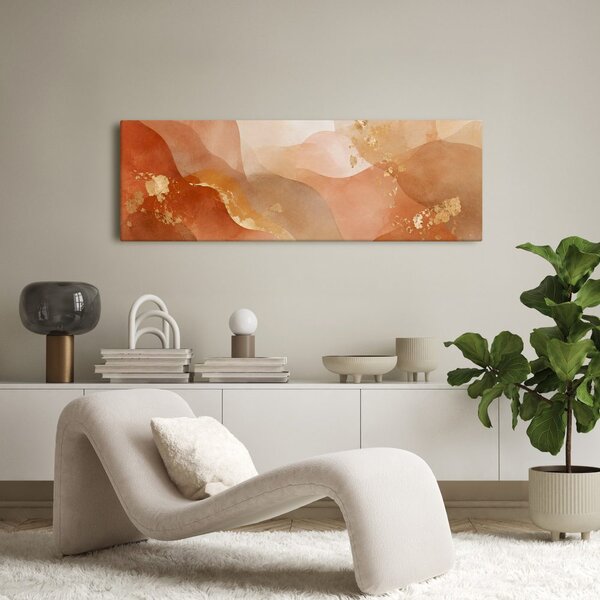 Quadro su tela – Curve stratificate nella palette beige