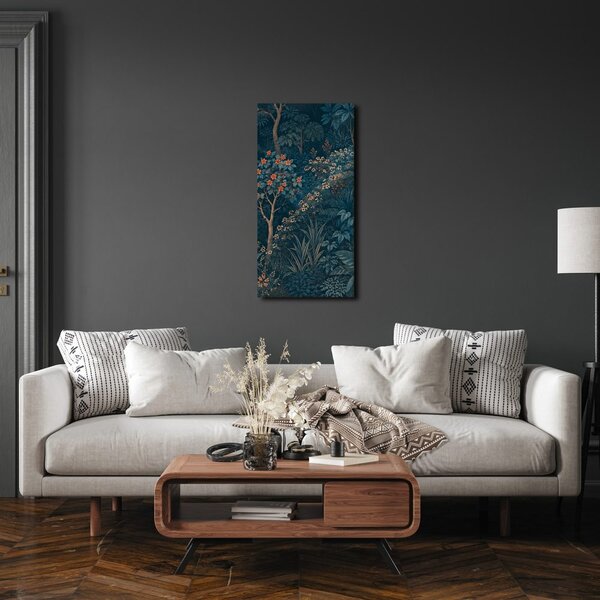 Quadro su tela – Giungla esotica nei toni del blu