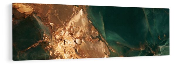 Quadro su tela – Texture dorata di lusso con turchese